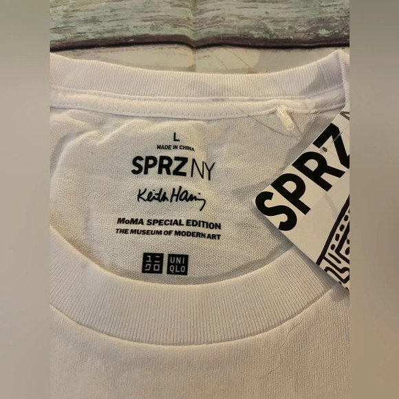 RARE KEITH HARING x UNIQLO 'Radiant Baby' SPRZ NY Art T-Shirt, White, Large, NWT - Picture 5 of 9